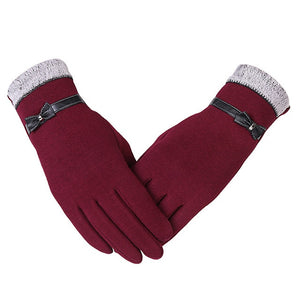 Women Soft Winter Cute Bow Gloves